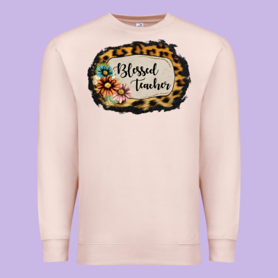 Blessed Teacher Premium Sweatshirt Designed By Jasminsmagicworld