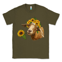 Army Green goat with sunflower Classic Tee - RanaPortraitStore