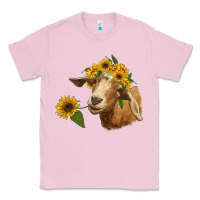 Bubblegum Pink goat with sunflower Classic Tee - RanaPortraitStore