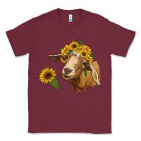 Burgundy goat with sunflower Classic Tee - RanaPortraitStore