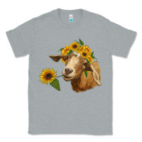 Heather Grey goat with sunflower Classic Tee - RanaPortraitStore