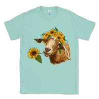 Seafoam goat with sunflower Classic Tee - RanaPortraitStore