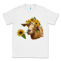 White goat with sunflower Classic Tee - RanaPortraitStore