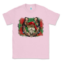 Bubblegum Pink christmas horseshoe bull skull Classic Tee - BarkalooDesign