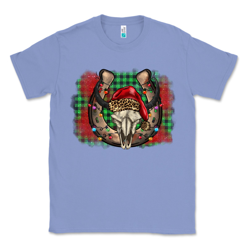 Christmas Horseshoe Bull Skull Classic Tee by BarkalooDesign | Teevron