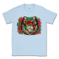 Dusty Blue christmas horseshoe bull skull Classic Tee - BarkalooDesign