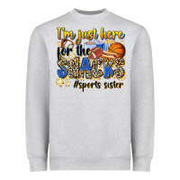 Heather Grey im just here for the snacks sports sister Heavyweight Sweatshirt - Zillion Design Studio