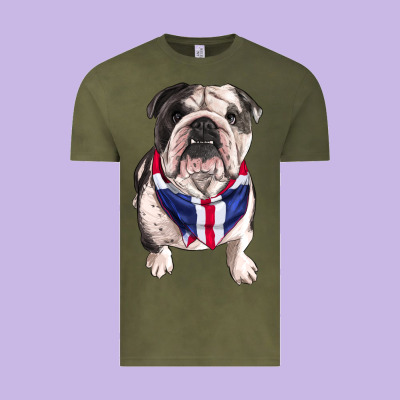 English Bulldog Vintage Tee Designed By Ranaportraitstore