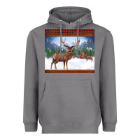 Storm christmas reindeer red barn country farm christmas Heavyweight Hoodie - BarkalooDesign