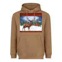 Toasted Coconut christmas reindeer red barn country farm christmas Heavyweight Hoodie - BarkalooDesign