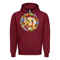 Burgundy Christmas chick Zipper Hoodie - Artiststas