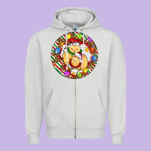 Christmas Chick Zipper Hoodie Designed By Artiststas