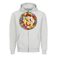 Dove Grey Christmas chick Zipper Hoodie - Artiststas