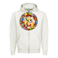 Oatmeal Heather Christmas chick Zipper Hoodie - Artiststas