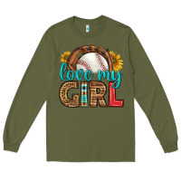 Army Green love my girl baseball Long Sleeve Tee - HRA Design Shop