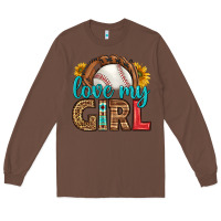 Chestnut love my girl baseball Long Sleeve Tee - HRA Design Shop