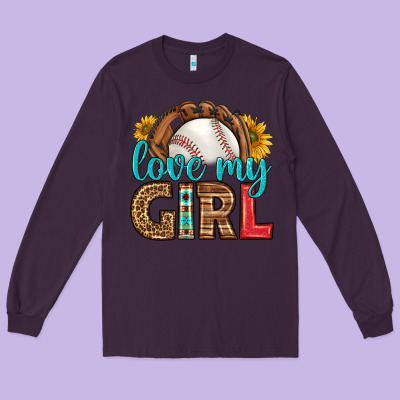 Love My Girl Baseball Long Sleeve Tee Designed By Hra Design Shop