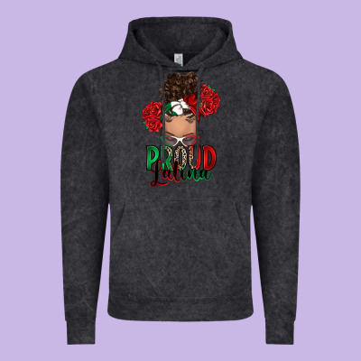 Proud Latina Messy Bun Vintage Hoodie Designed By Ranaportraitstore