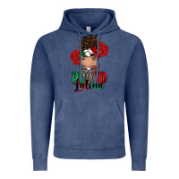 Vintage Denim Proud Latina messy bun Vintage Hoodie - RanaPortraitStore