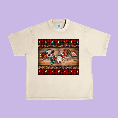 Hohoho Christmas Cows Urban Heavy Tee Designed By Ranaportraitstore