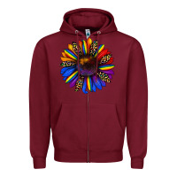 Burgundy pride sunflower Zipper Hoodie - JahusDesignShop