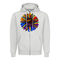 Dove Grey pride sunflower Zipper Hoodie - JahusDesignShop
