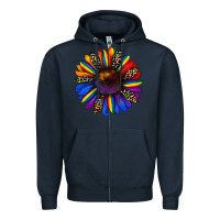 Navy pride sunflower Zipper Hoodie - JahusDesignShop