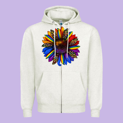 Pride Sunflower Zipper Hoodie Designed By Jahusdesignshop