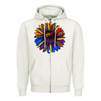 Oatmeal Heather pride sunflower Zipper Hoodie - JahusDesignShop