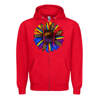 Red pride sunflower Zipper Hoodie - JahusDesignShop