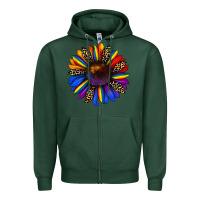 Sports Green pride sunflower Zipper Hoodie - JahusDesignShop