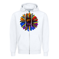 White pride sunflower Zipper Hoodie - JahusDesignShop