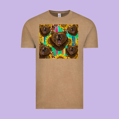 Bear Tumbler Vintage Tee Designed By Barkaloodesign