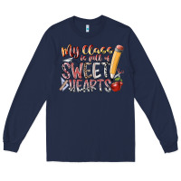 Navy my class is full of sweet hearts Long Sleeve Tee - RacoonDesign