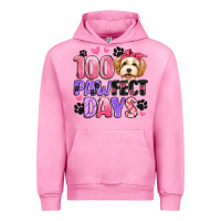 Fuchsia Pink 100 pawfect days Urban Hoodie - Artiststas
