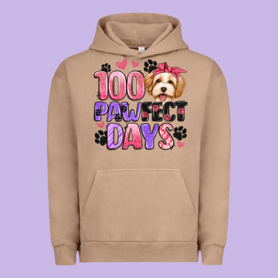 100 Pawfect Days Urban Hoodie Designed By Artiststas