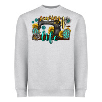 Heather Grey sewing life western Heavyweight Sweatshirt - texasbilliewilder