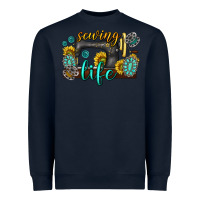 Navy sewing life western Heavyweight Sweatshirt - texasbilliewilder