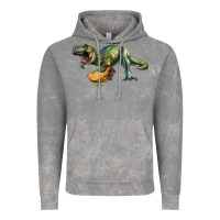 Cloud Rock T-Rex dinosaur holding a taco Vintage Hoodie - RanaPortraitStore