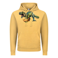 Vintage Mustard T-Rex dinosaur holding a taco Vintage Hoodie - RanaPortraitStore