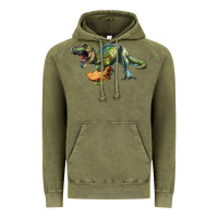 Vintage Olive T-Rex dinosaur holding a taco Vintage Hoodie - RanaPortraitStore