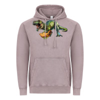 Vintage Zinc T-Rex dinosaur holding a taco Vintage Hoodie - RanaPortraitStore