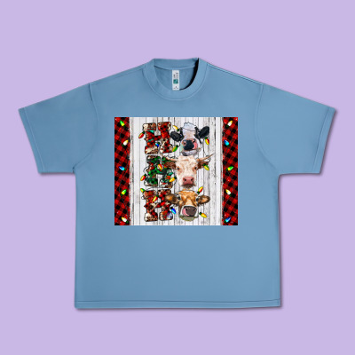 Ho Ho Ho Christmas Cow Urban Heavy Tee Designed By Ranaportraitstore