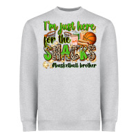 Heather Grey im just here for the snacks basketball brother Heavyweight Sweatshirt - Zillion Design Studio