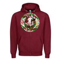 Burgundy Christmas cow bells ring are you listening Zipper Hoodie - Artiststas