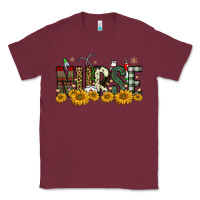 Burgundy christmas nurse sunflower Classic Tee - FaDigitalArtStudio