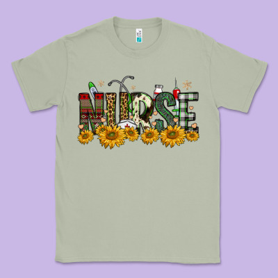 Christmas Nurse Sunflower Classic Tee Designed By Fadigitalartstudio