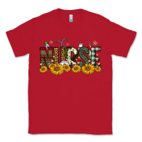 Red christmas nurse sunflower Classic Tee - FaDigitalArtStudio