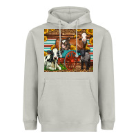 Moon Dust Farm Animals On An Old Wagon Heavyweight Hoodie - LillyAllenDesigns