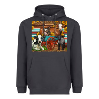 Smoke Farm Animals On An Old Wagon Heavyweight Hoodie - LillyAllenDesigns